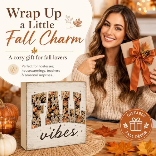 Fall Decorations for Home Fall Vibes Wood Sign Fall Wall Art
