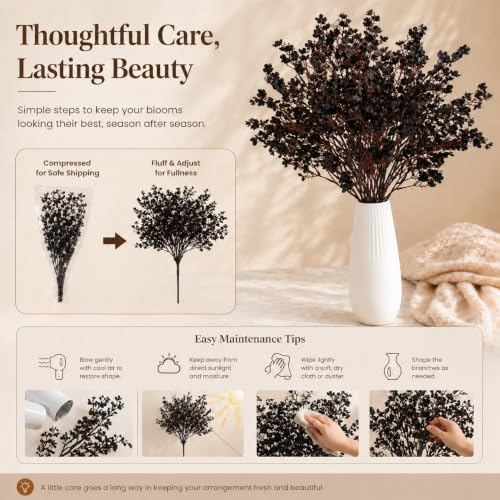 Mandy's 6 Bundles Artificial Black Baby’s Breath Flowers