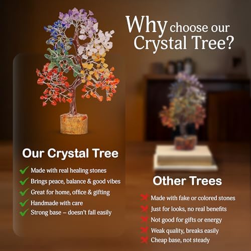 Yatskia Chakra Tree of Life - Crystals and Healing Stones - Feng Shui Decor - Meditation Accessories - Gift for