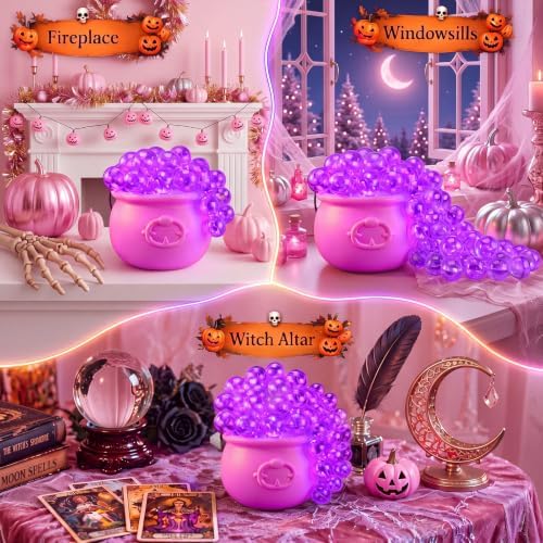 Pinkunn Pink Halloween Decoration Pink Bubbling Cauldron Decor