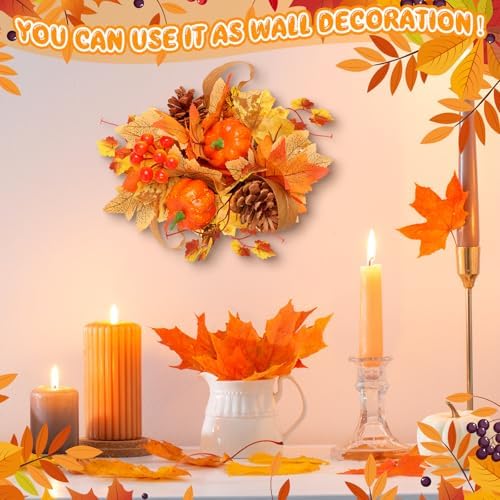 Thiccywoov 2 Pcs 10" Fall Centerpiece for Table Artificial Flowers Decor