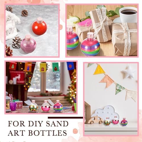 FoldTier 48 Pcs Plastic Potion Bottles with Caps,Rose Gold,Aluminum Cap