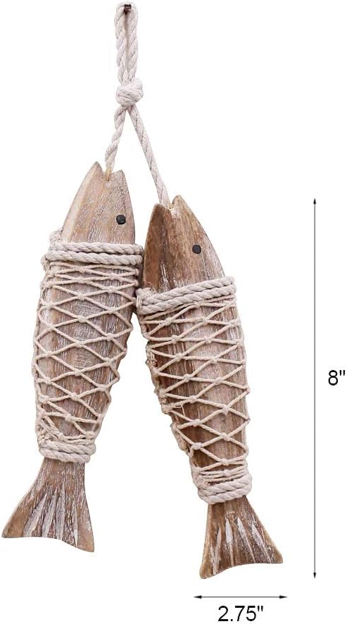 Rustic Nautical Wooden Fish Decor / S