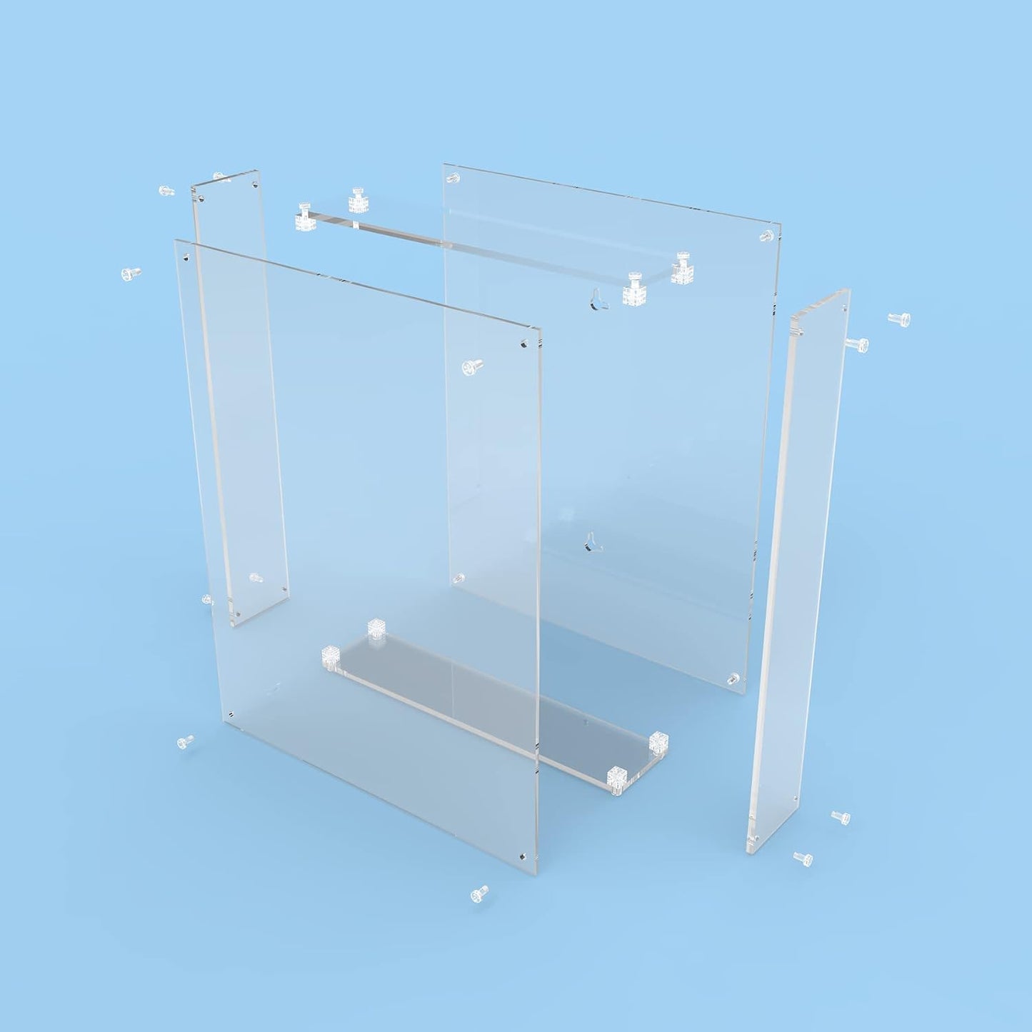 11x14 Acrylic Shadow Box, Assemble Display Case, DIY Tabletop/Wall Mount Display Frame, All Clear Memory Box for Dried