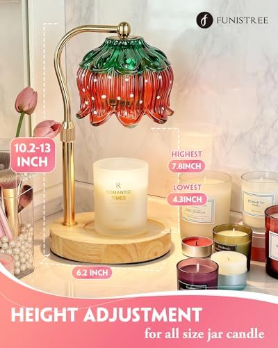 Funistree Flower Candle Warmer Lamp with Timer, Dimmable Candle Lamp Warmer, Christmas Birthday Gifts for Women Mom