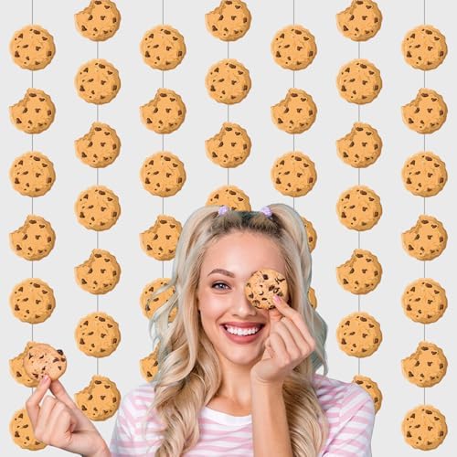 Xinnun 8 Pcs Cookie Party Decorations Chocolate Chip Cookie Banners Garland