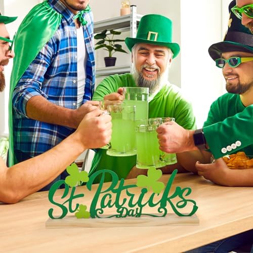 Metal Happy St. Patrick's Day Sign Decorations for Home Party Shelf Mantel