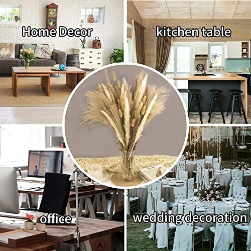 65PCS Pampas Grass Decor, Including pompas Floral, Reed Dried Grass and Bunny Tails Dried Flowers, Natural Dried Pampas