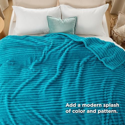 Bedsure Soft Queen Size Blanket for Bed Teal 90"x90"