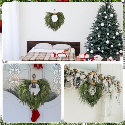 Suncalla Christmas Norfolk Pine Wreath 16" for Front Door Christmas Wreath