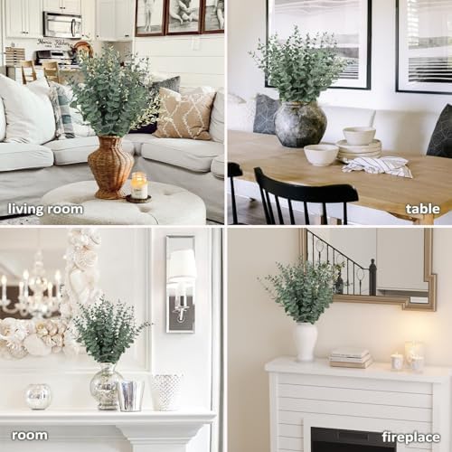 RECUTMS 36PCS Artificial Eucalyptus Leaves Stems 14.6In DIY Bouquet Decor