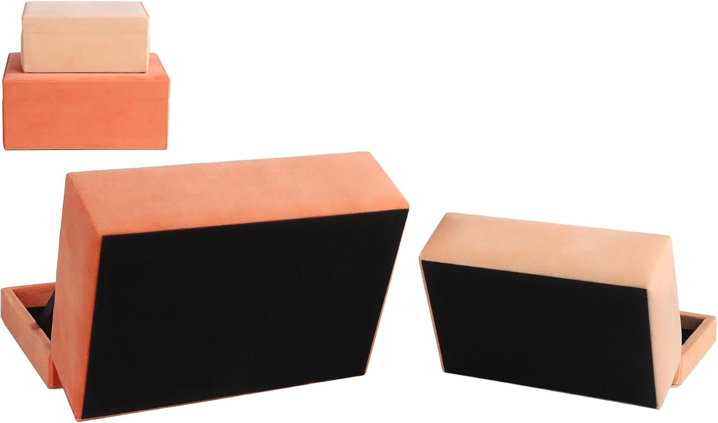 Velvet Jewelry Boxes Decorative Boxes / Orange