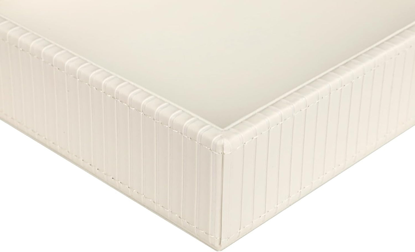 Faux Leather Vanity Tray / Creamwhite Stripe / 10.2 x 8.4 x 1.8