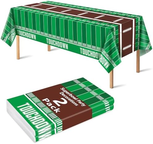 OHOME 2 Pack Super Game Bowl Party Decorations 2027 - Football Party Decorations | Football Tablecloth - Football Supplies Favors Decor Accessories for Birthday Banner Backdrop,54" X 108"