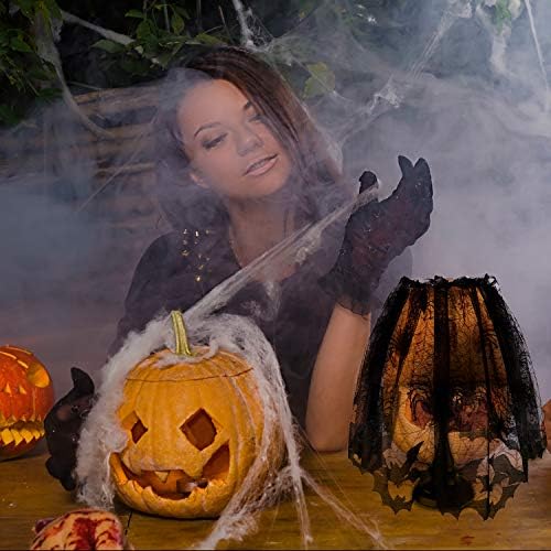 Boao 2 Pieces Halloween Spider Web Lamp Shade Cover Lace Cobweb Topper