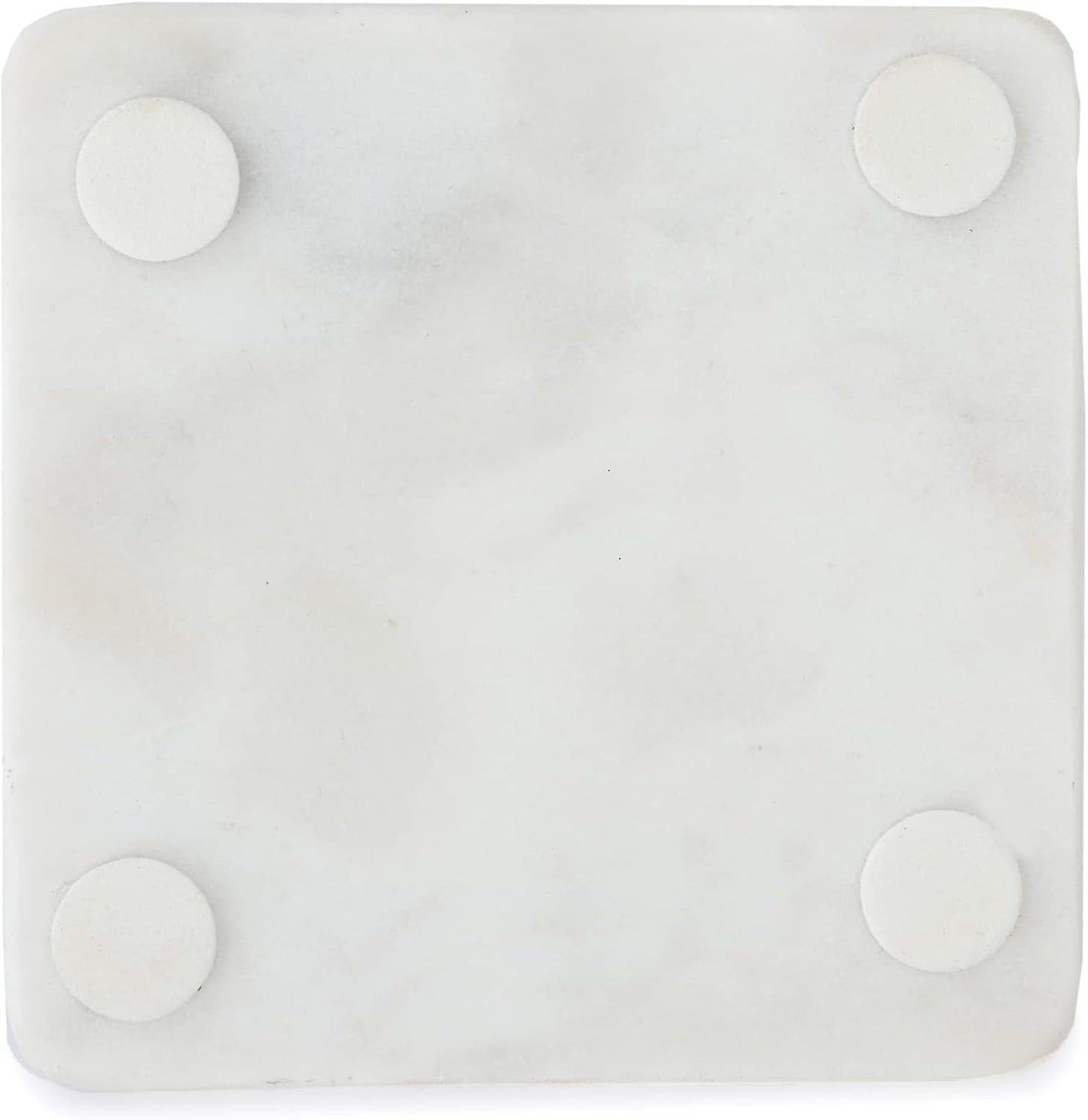 Holder / Square Modern Coasters / White / 4 Inch