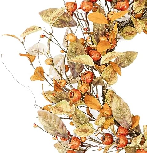 YNYLCHMX 20" Fall Wreath for Front Door, Eucalyptus and Berry Decor