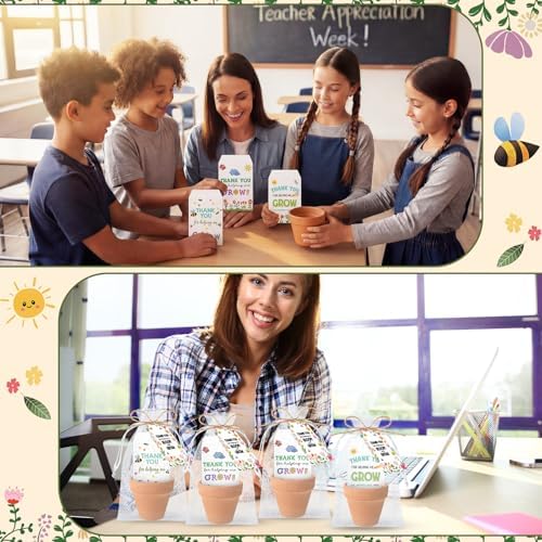 Reallnaive 24 Sets End of Year Teacher Gifts Thank You Seed Packets
