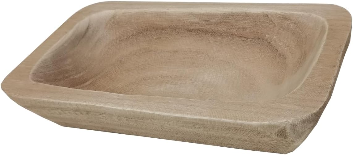 Wooden Dough Bowl Decor / 10inch Brown