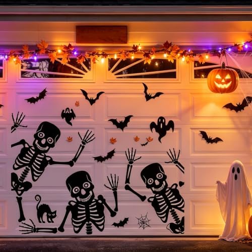 JarThenaAMCS 27Pcs Halloween Garage Decoration Magnet, Dancing Skeleton