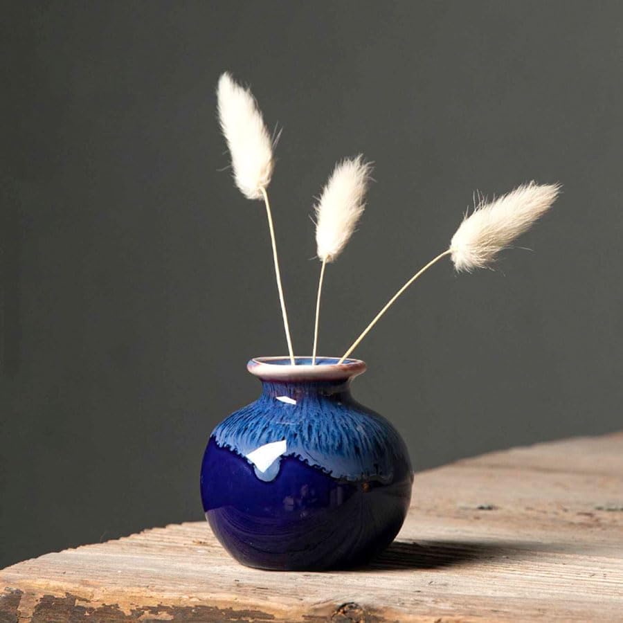 Daittin 3-Piece Ceramic Vase Set / Navy Blue