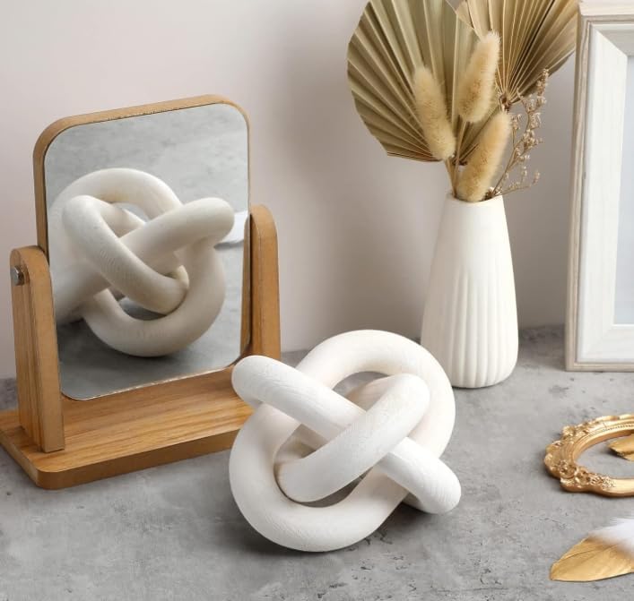 Wood Chain Link Decor 3-Link / White / 6 Inch