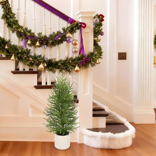 2.6FT Artificial Small Mini Pine Tree for Tabletop, Real Touch 31 inch Premium Artificial Topiary Tree Potted Plants for Home Tabletop Entryway Living Room Indoor Outdoor Decor