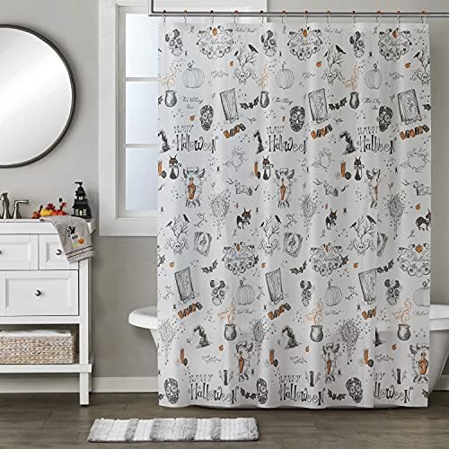 SKL Home Happy Halloween Shower Curtain & 12pc Hook Set, Multi