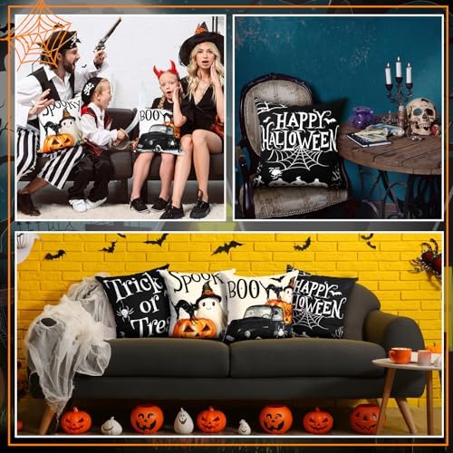 GlikCeil Set of 16 Winter Pillow Covers 18 x 18 Inch Seasonal Throw Pillow Covers Christmas Holiday Pillowcases Decorative Cushion Pillowcases for Farmhouse Home Couch Sofa Decor