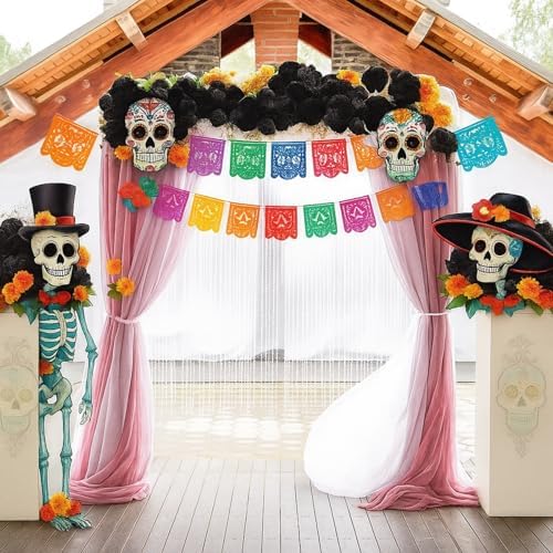 Waydress 20 Pcs Artificial Marigold Flowers Halloween,Black