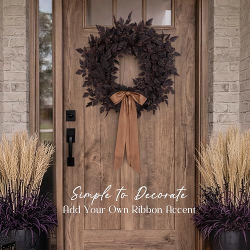 Fall Decor - Fall Wreaths for Front Door - 24 Inch Halloween Plum Wreath