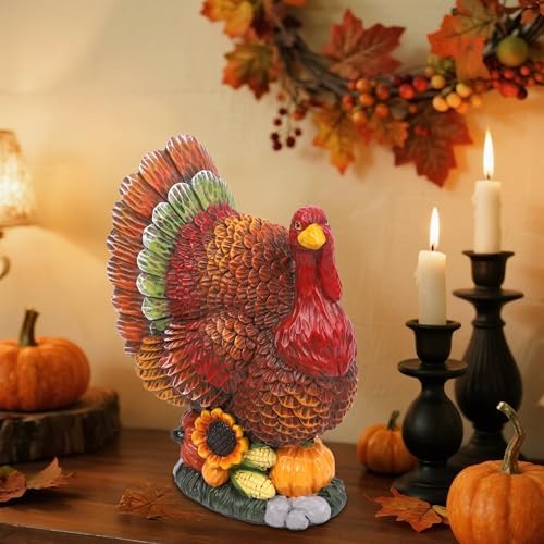 winemana Thanksgiving Turkey Decorations Indoor Resin Figurines Table Decor