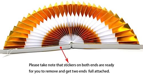 6-Pack Orange Party Decorations, Hanging Paper Fans Wall Decor