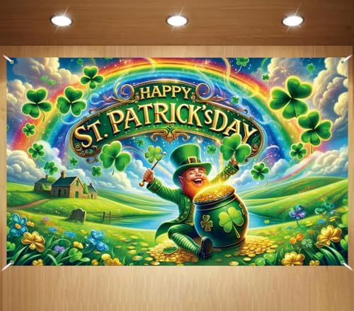 St Patricks Day Photo Backdrop St Pattys Day Decoration for Home