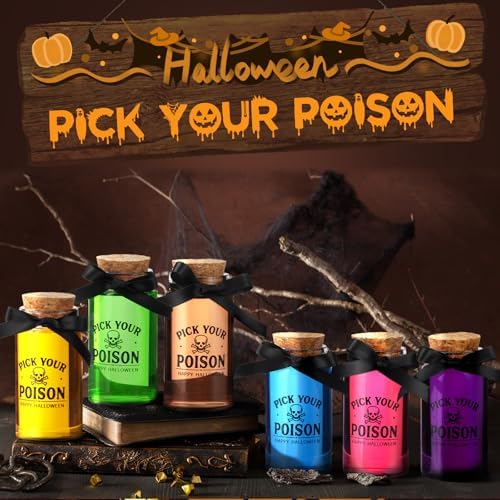 Beeveer 20 Pcs 120ml Halloween Glass Potion Bottles with Cork Stoppers