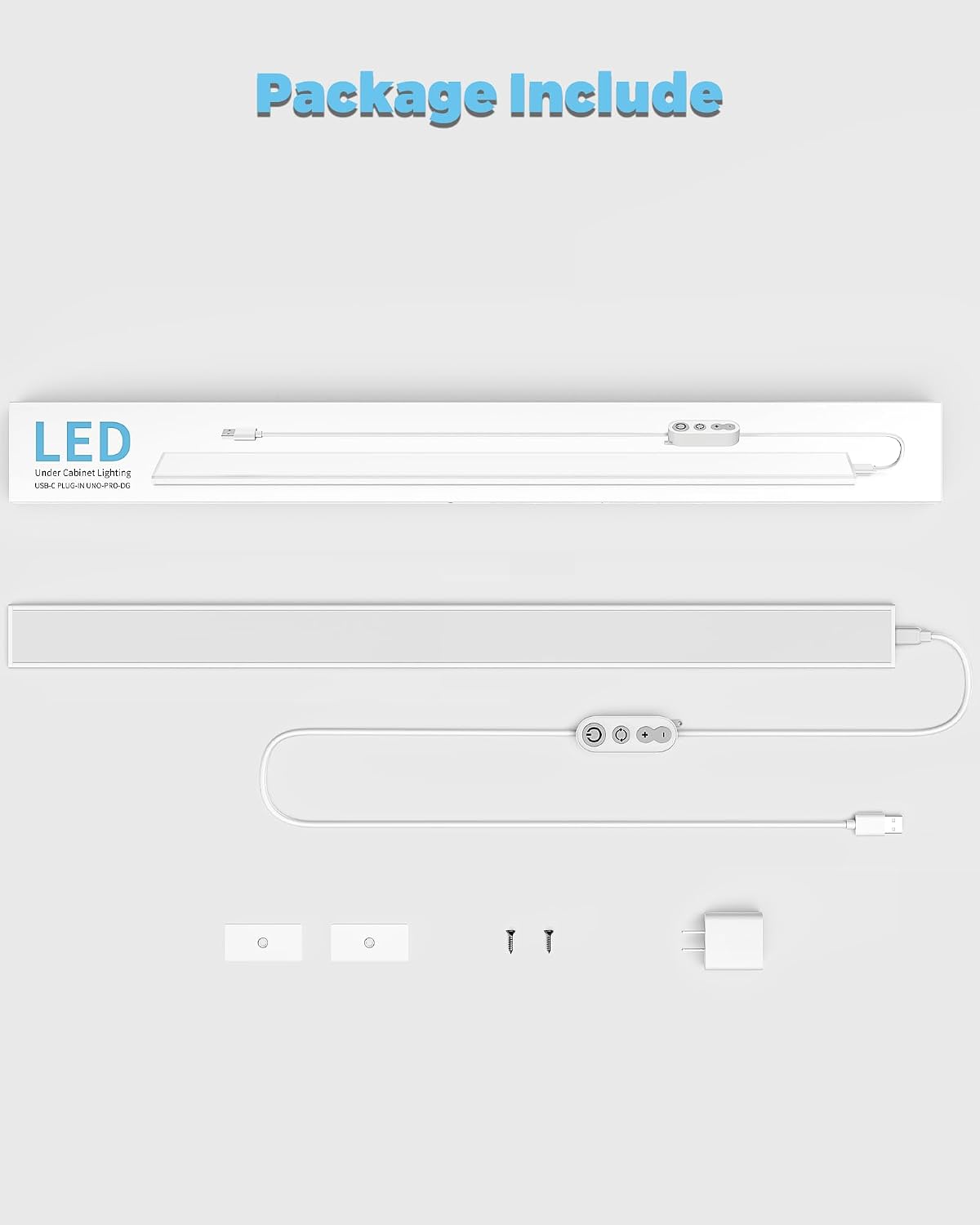 ASOKO 24 Inch Under Counter Light 3 Color 900LM Kitchen Desk Lamp | ASOKO 24" Under Desk LED Light, 3 Color 900LM Plug