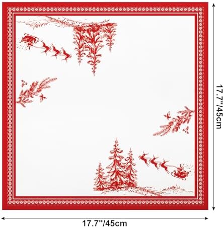 Christmas Tree Cotton Cloth Napkins, Farmhouse, 18×18 in, Set of 4