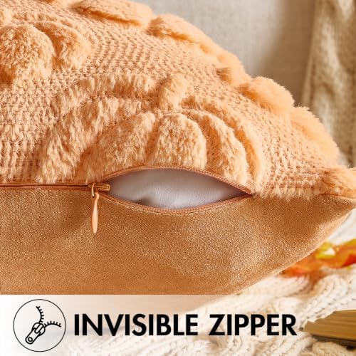 MIULEE Fall Decor Pillow Covers 18x18 Set of 2 Pumpkin Light Orang