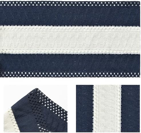 Artoid Mode Dark Blue Farmhouse Woven Table Runner 12x48 Inch
