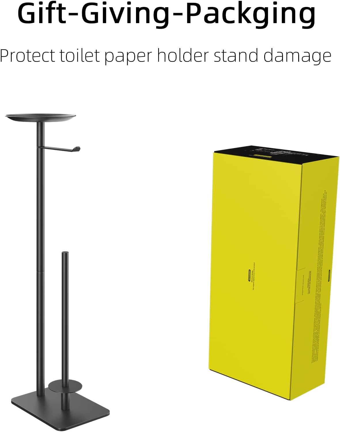 FEILERN Toilet Paper Holder Stand for Bathroom Floor Standing Toilet Roll Dispenser Storages 4 Reserve Rolls, with Top