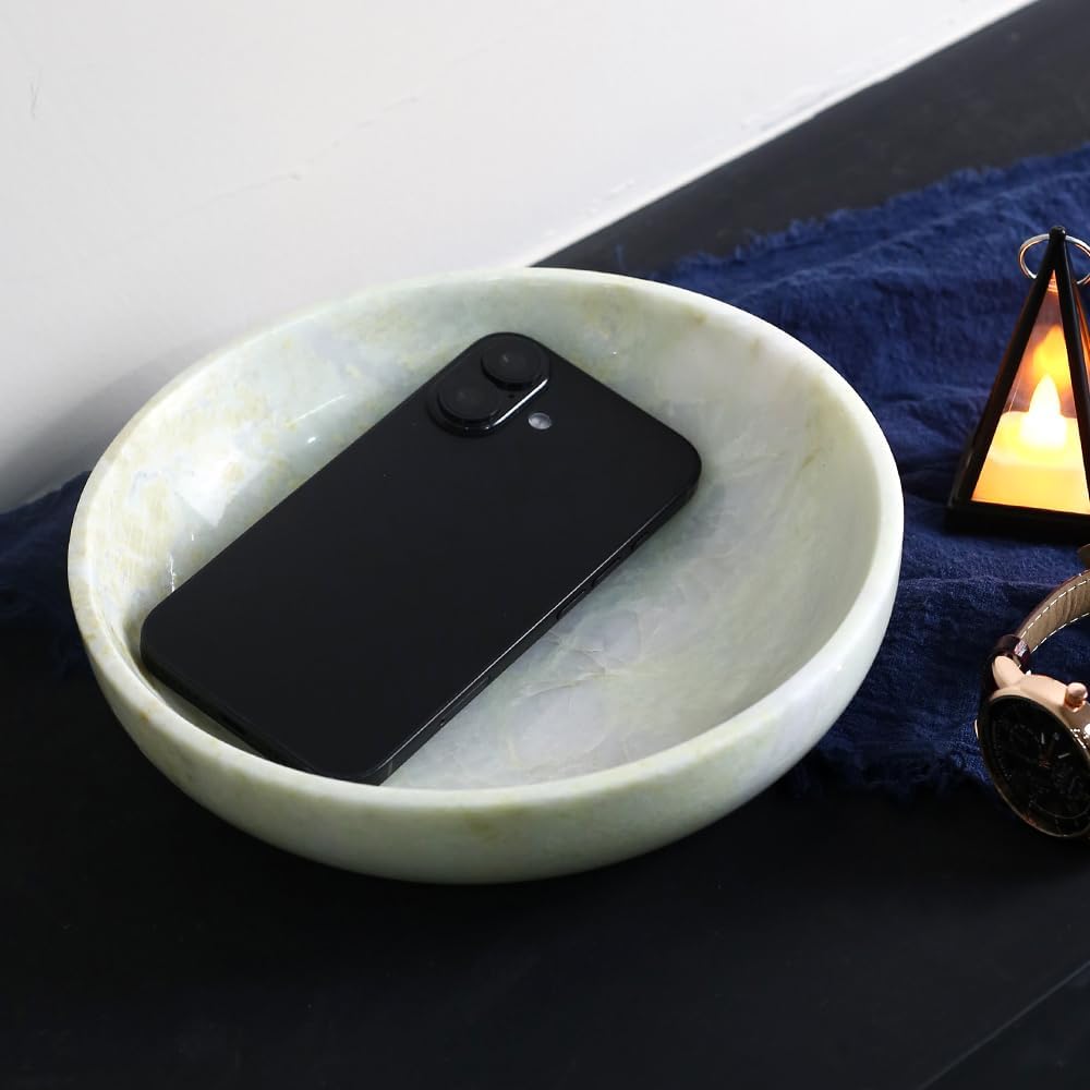 Marble Fruit Bowl / Light Green / 7.8 x 1.9
