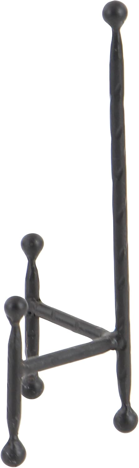 Deco 79 Metal Display Easel Tabletop Easel with Ball Details, Set of 3 Display Stand 12", 10", 8"H, Black