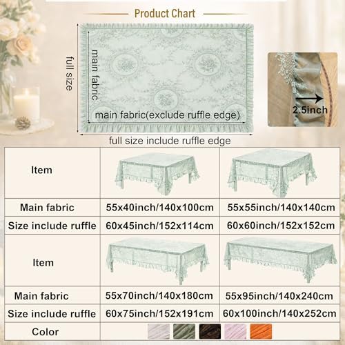 White Lace Tablecloth, Vintage Rectangular Table Cloth 55”x40”