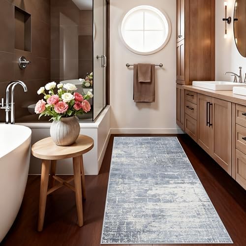 2x6 Non-Slip Entryway Area Rugs: Washable Stain Resistant Kitchen Carpet Low Pile Printed Doormat Soft Nursery Runner