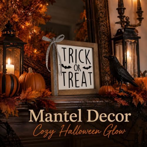 Trick or Treat Sign Halloween Wall Table Shelf Desk Home Decor