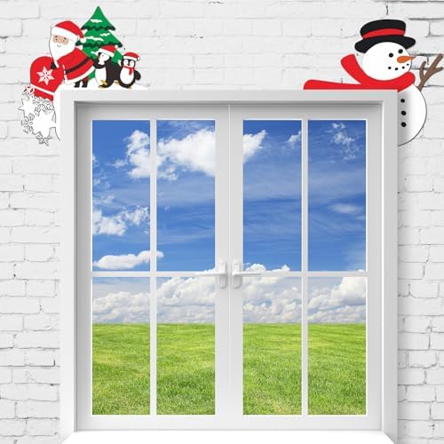 MorningRo 4 Pcs Christmas Themed Door Frame Topper Metal Wall Art