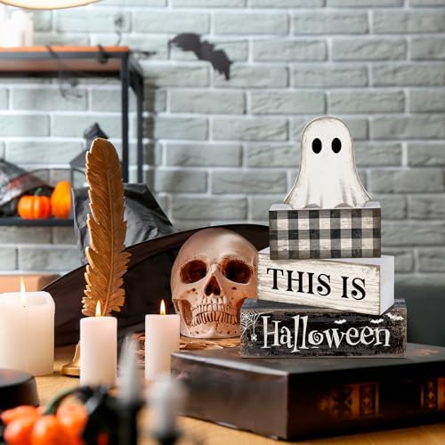 Lineshading 4 Pcs Halloween Table Decor For Home Ghost Tiered Tray Decor