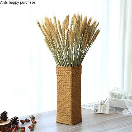 Seaweed Weave Basket Pastoral Rattan Vase Bamboo Weaving Room Flower Arranger / A / Natural