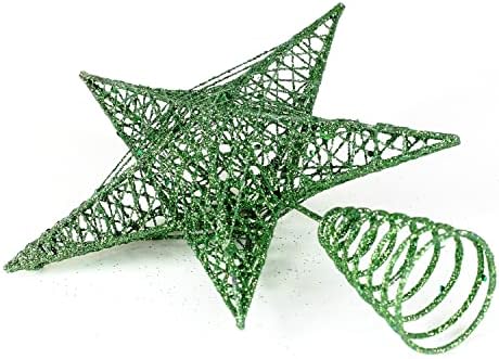 BinaryABC Iron Christmas Tree Star Topper,20cm Glittering Tree Topper
