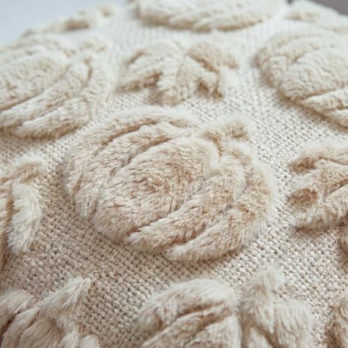 AVOIN colorlife Beige Pumpkin Fall Throw Pillow Covers 12x20 Inch
